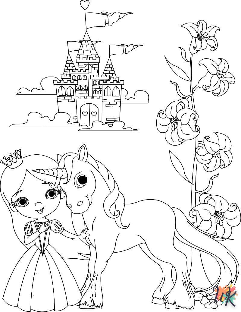 coloriage Licorne  à imprimer pour enfant de 4 ans