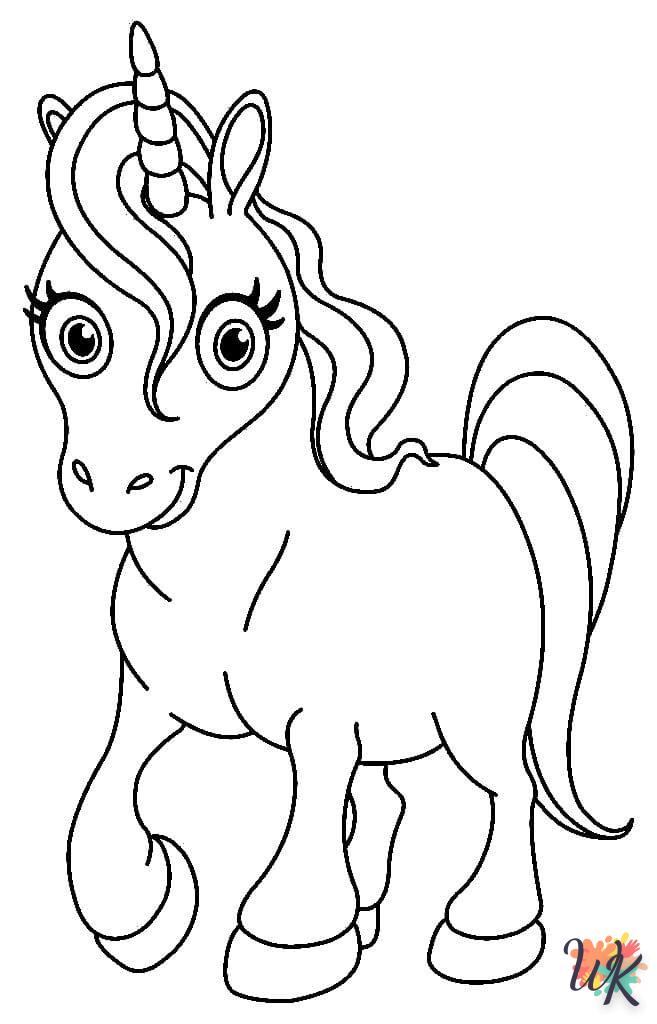 coloriage Licorne  à imprimer pour enfant de 8 ans