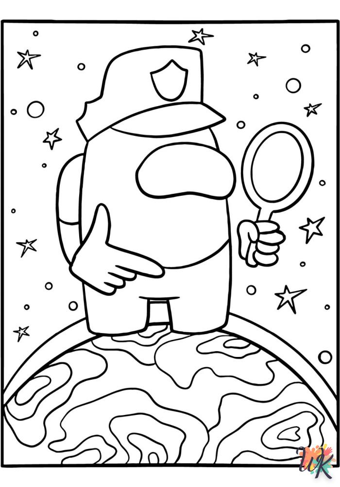 coloriage Among Us  enfant 2 ans a imprimer