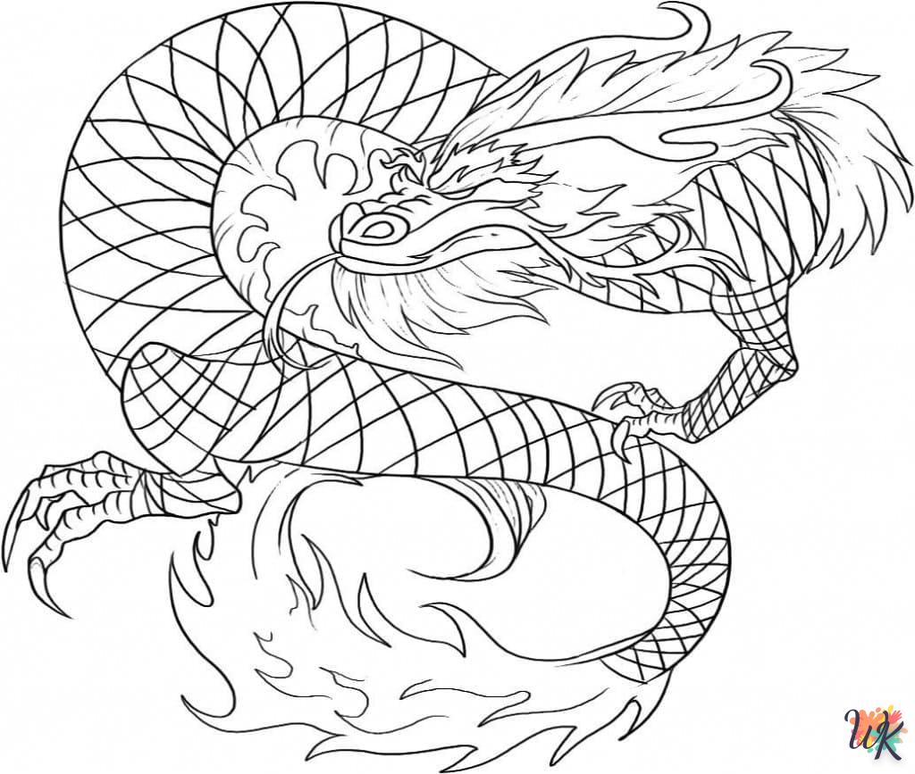 coloriage Dragon  à numéro adulte en ligne gratuit