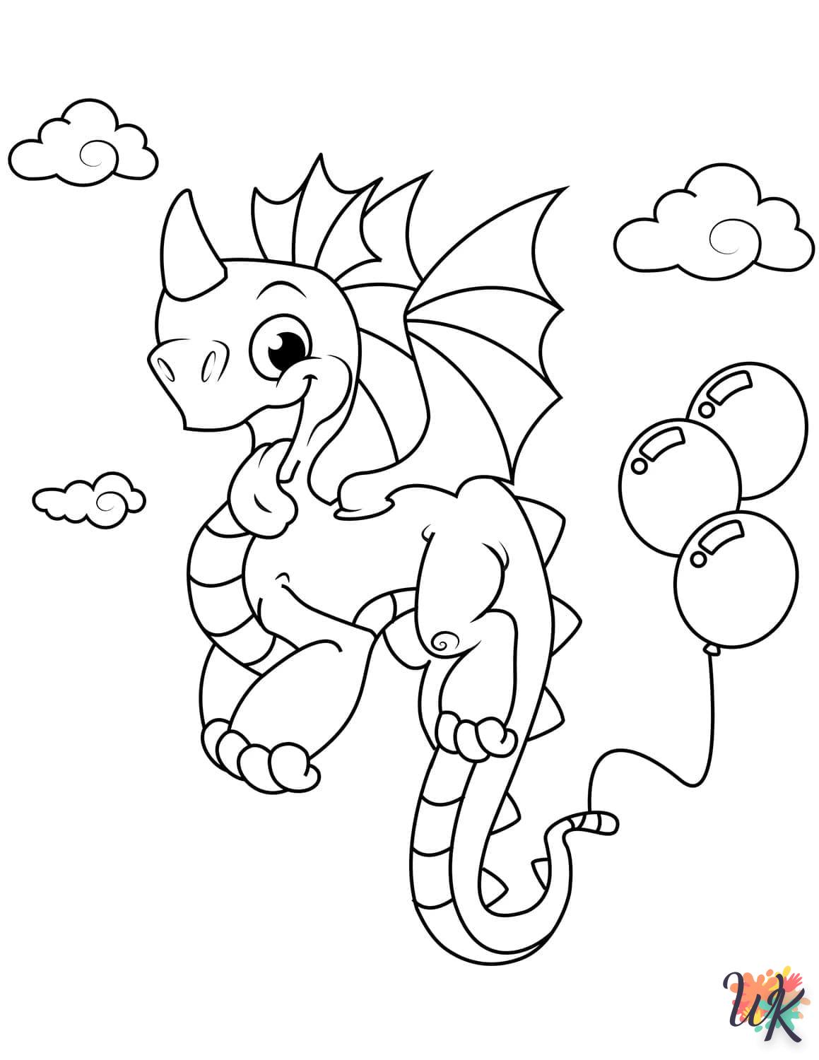 imprimer coloriage Dragon  pour enfant