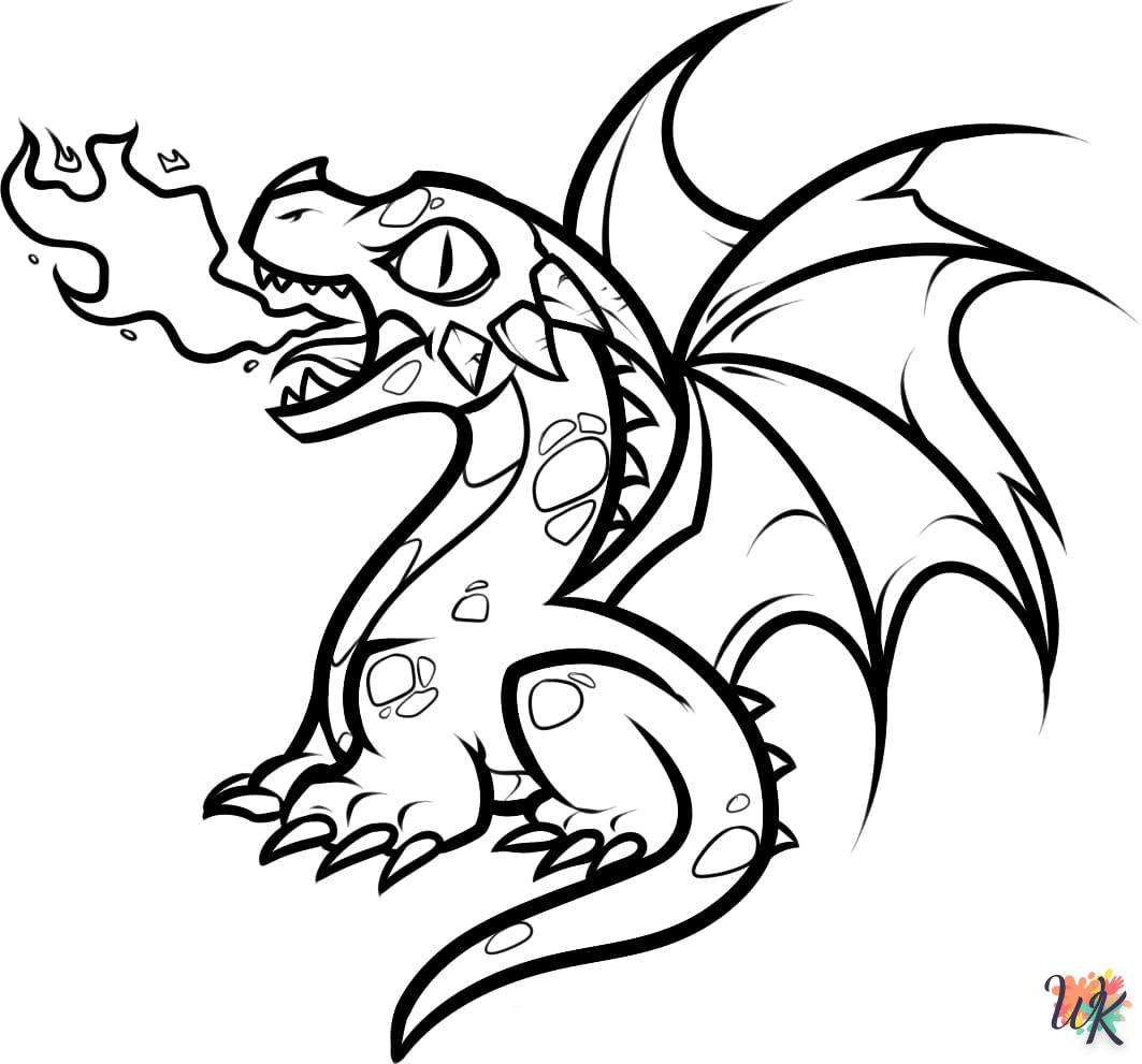 coloriage Dragon  à imprimer pour enfant de 4 ans