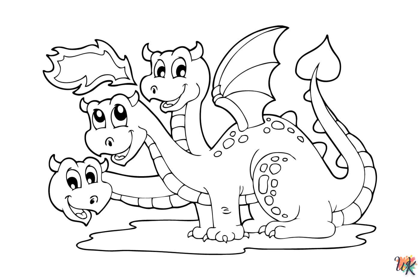 coloriage Dragon  à imprimer pour enfant de 3 ans