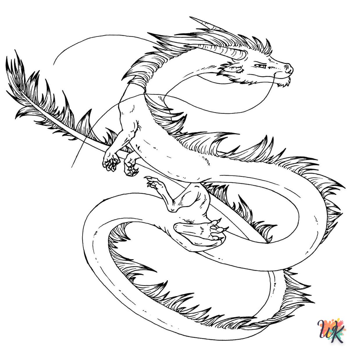 coloriage Dragon  pour enfant de 10 ans