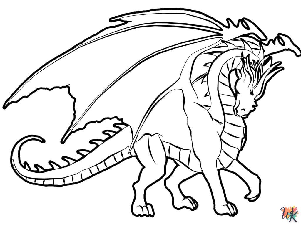 image pour coloriage Dragon  enfant