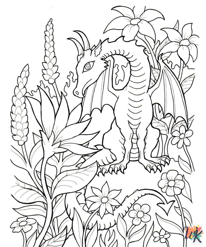 coloriage Dragon  et decoupage