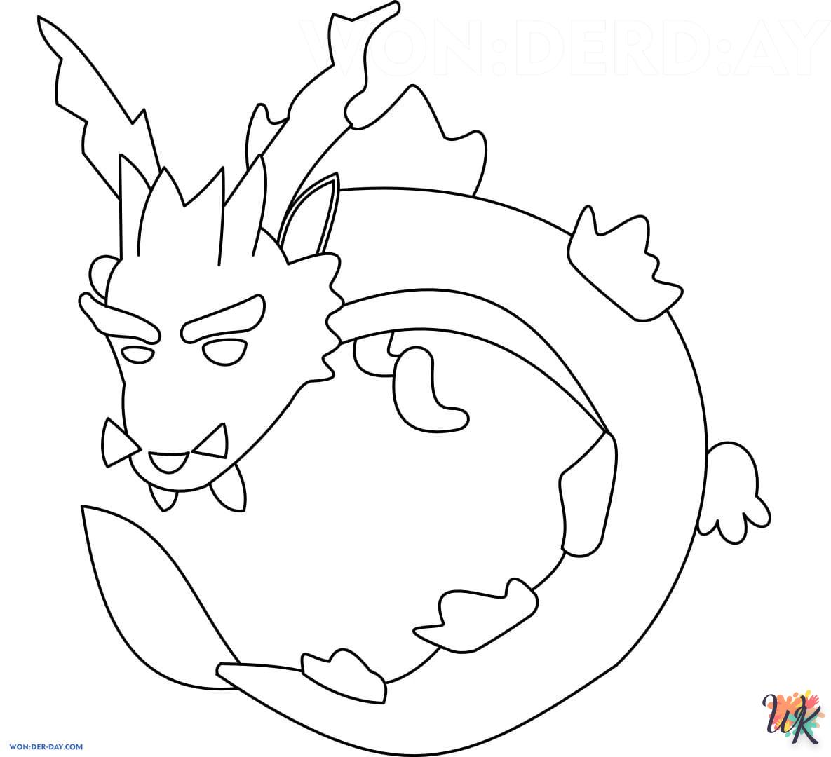 coloriage Dragon  licorne en ligne gratuit à imprimer