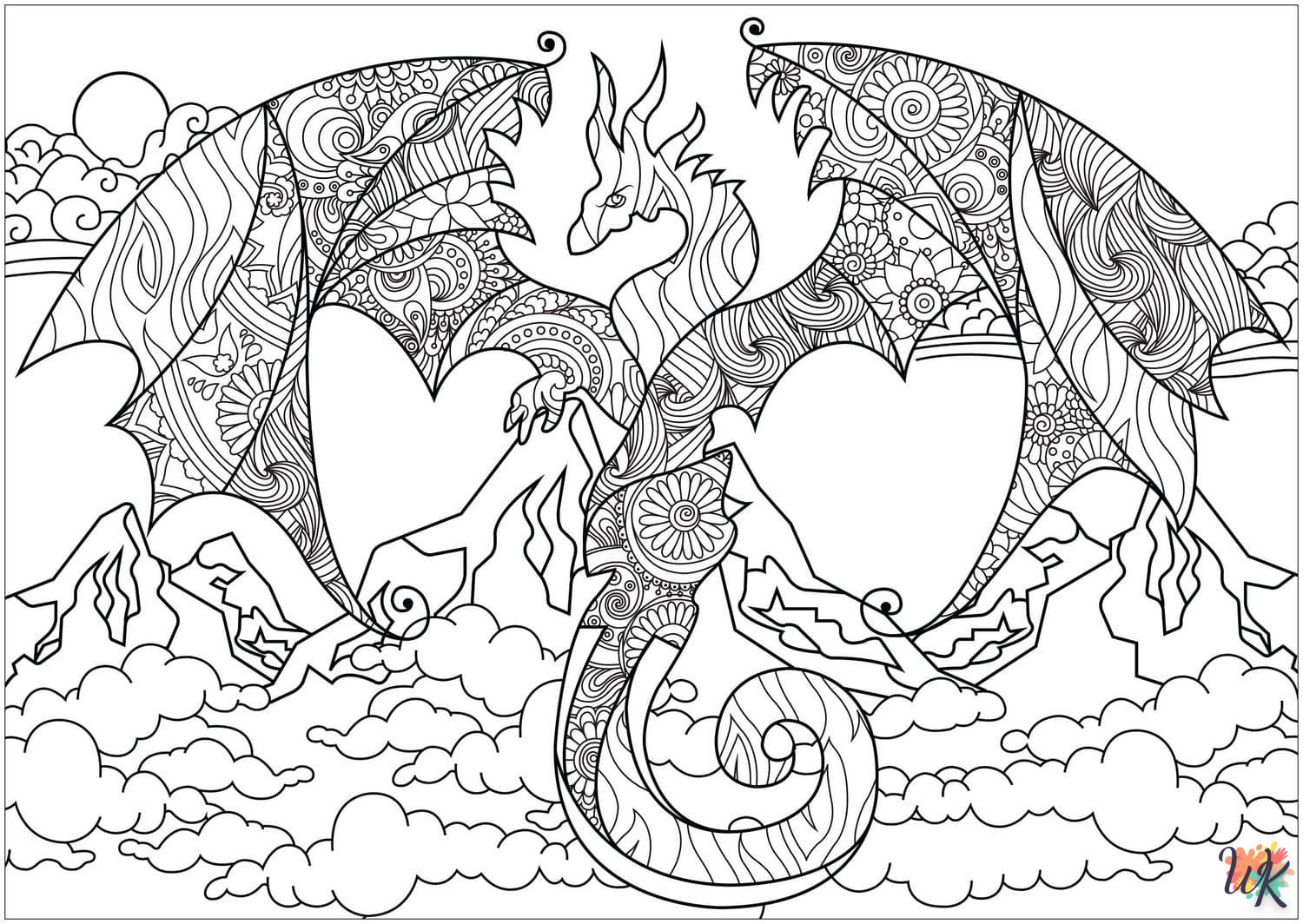 coloriage Dragon  et apprentissage