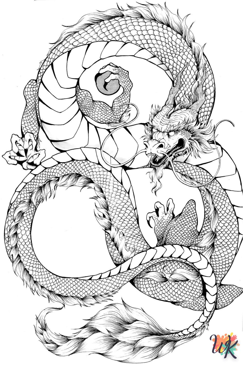 coloriage Dragon  en ligne gratuit