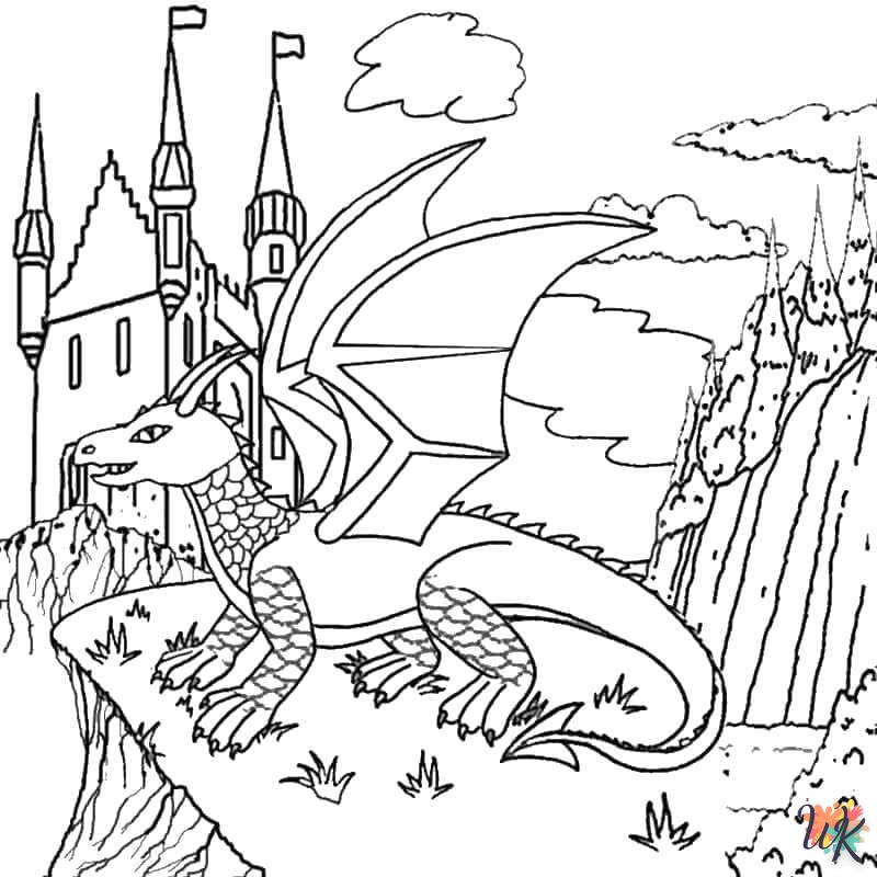 coloriage Dragon  à imprimer pour enfant de 8 ans