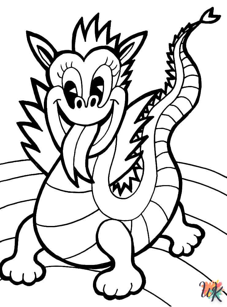 coloriage Dragon  pour enfants a imprimer