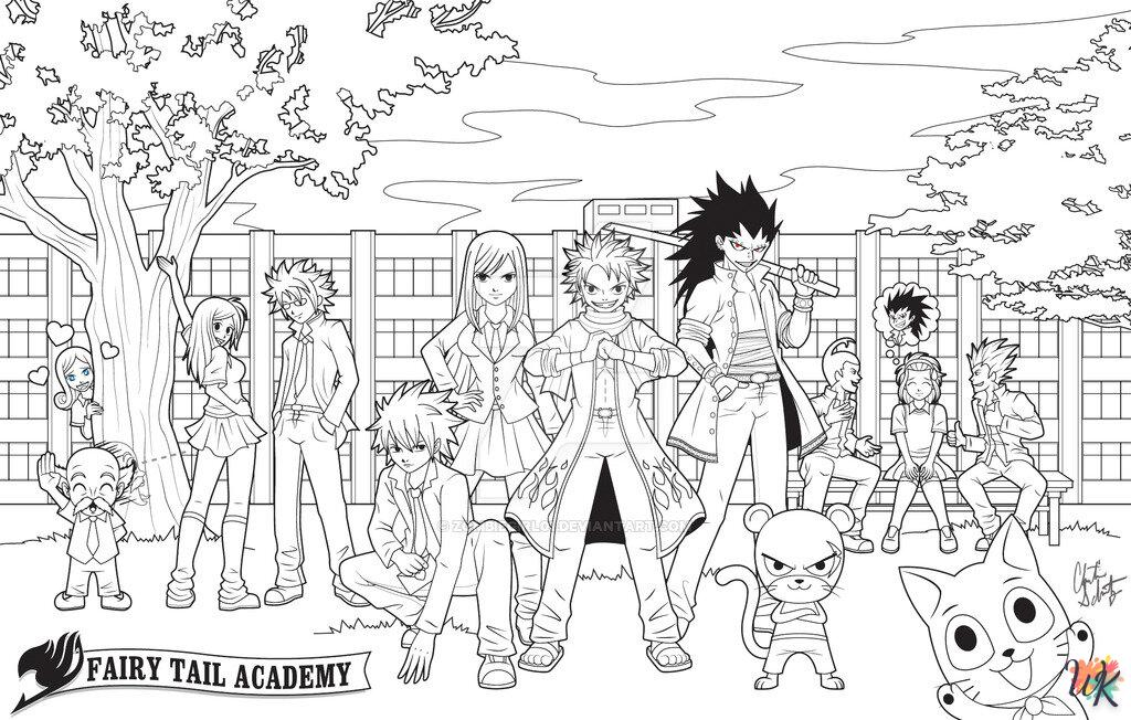 coloriage Fairy Tail  dinosaures en ligne gratuit à imprimer