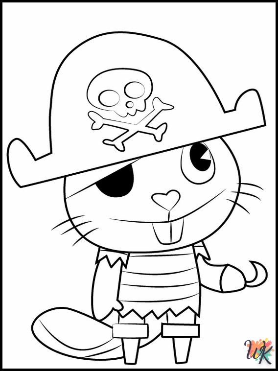 coloriage Happy Tree Friends  d'enfant a imprimer