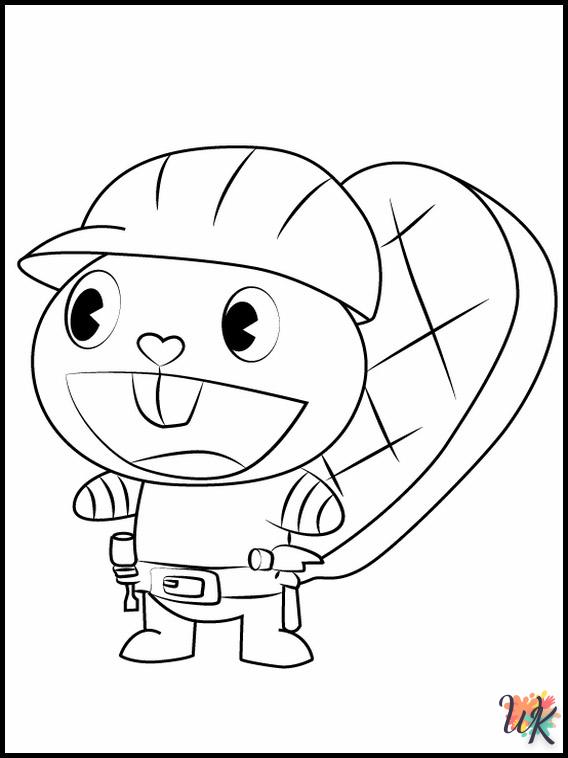 coloriage Happy Tree Friends  d'enfant a imprimer