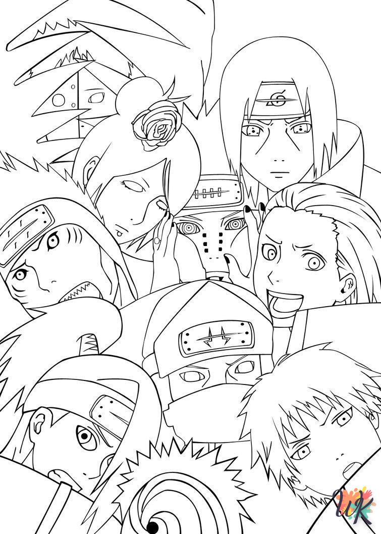 coloriage Naruto  de noël gratuit à imprimer en ligne