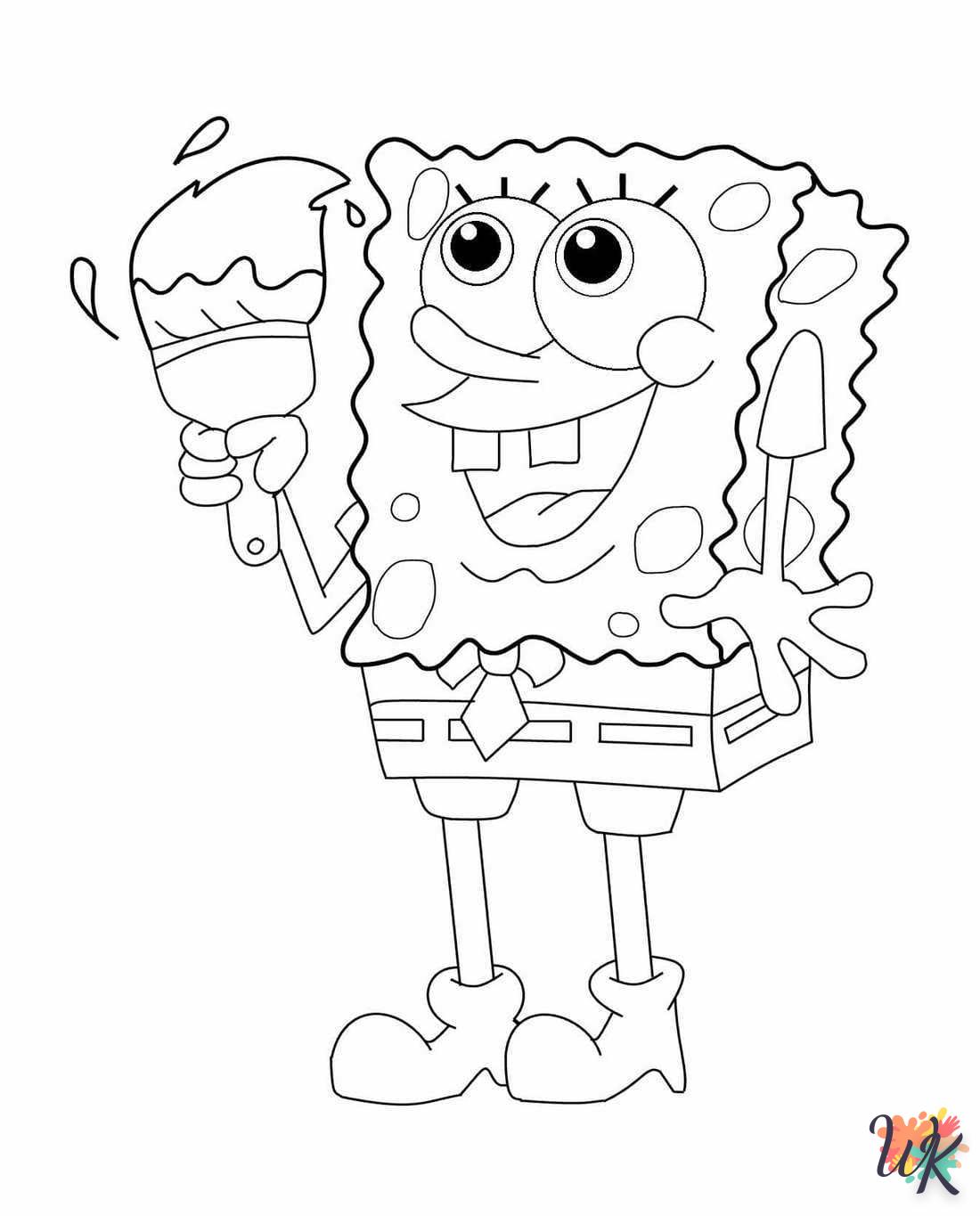 coloriage Spongebob  enfant 6 ans à imprimer