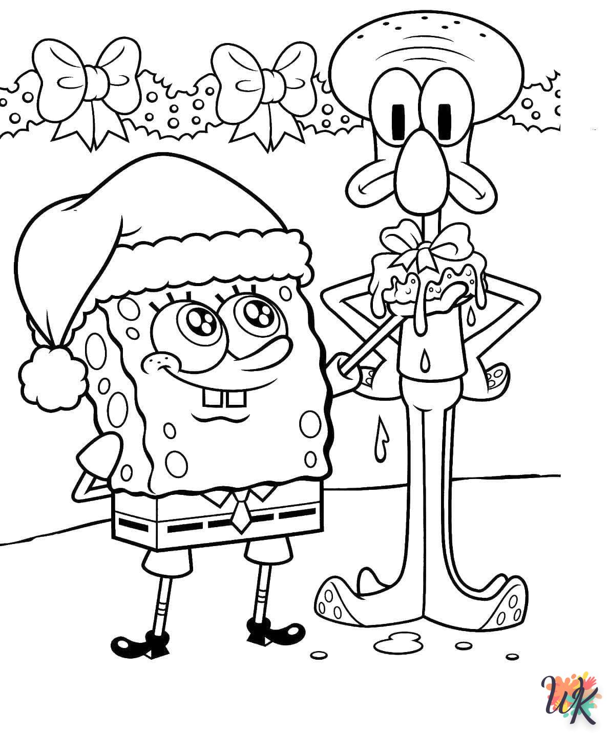 coloriage Spongebob  enfant 5 ans à imprimer