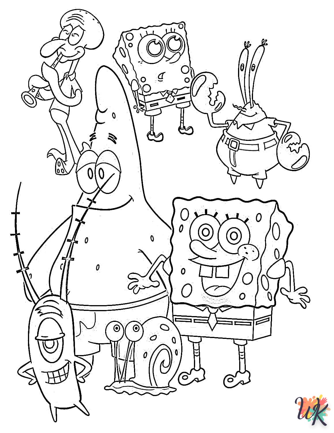 coloriage Spongebob  7 ans en ligne gratuit à imprimer