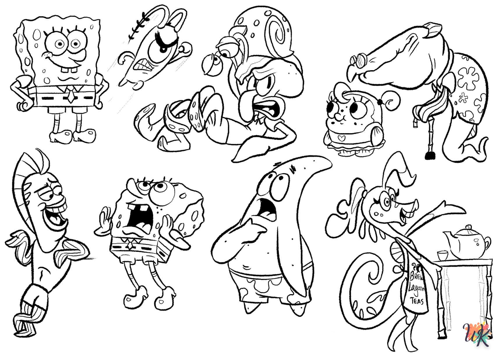 coloriage Spongebob  pour enfant de 6 ans