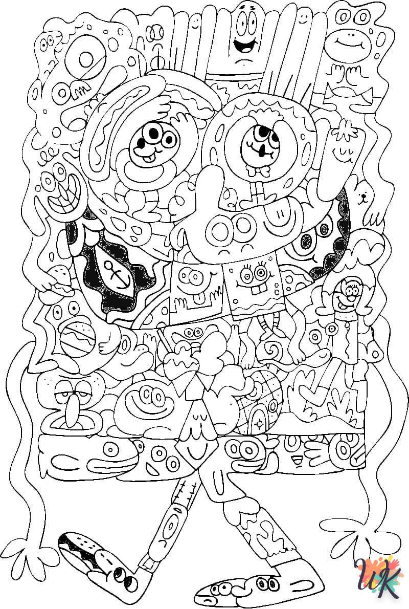 coloriage Spongebob  enfant 5 ans à imprimer