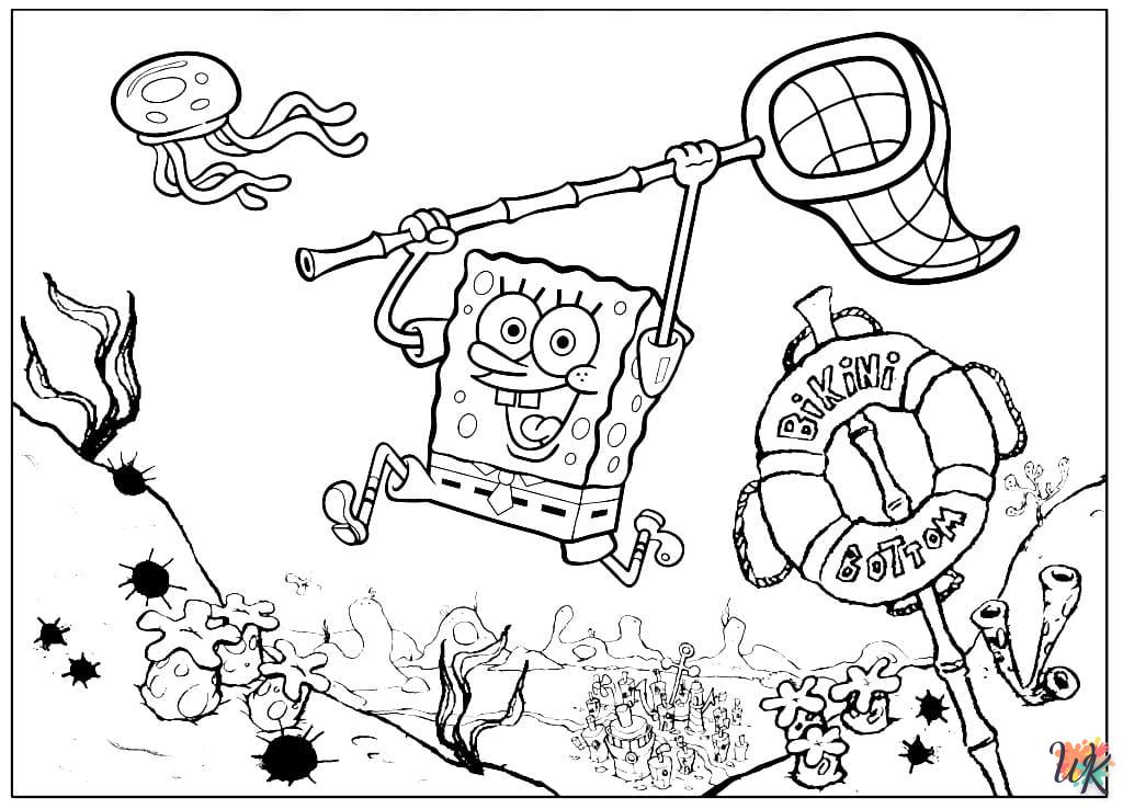 coloriage Spongebob  à imprimer pour enfant de 8 ans