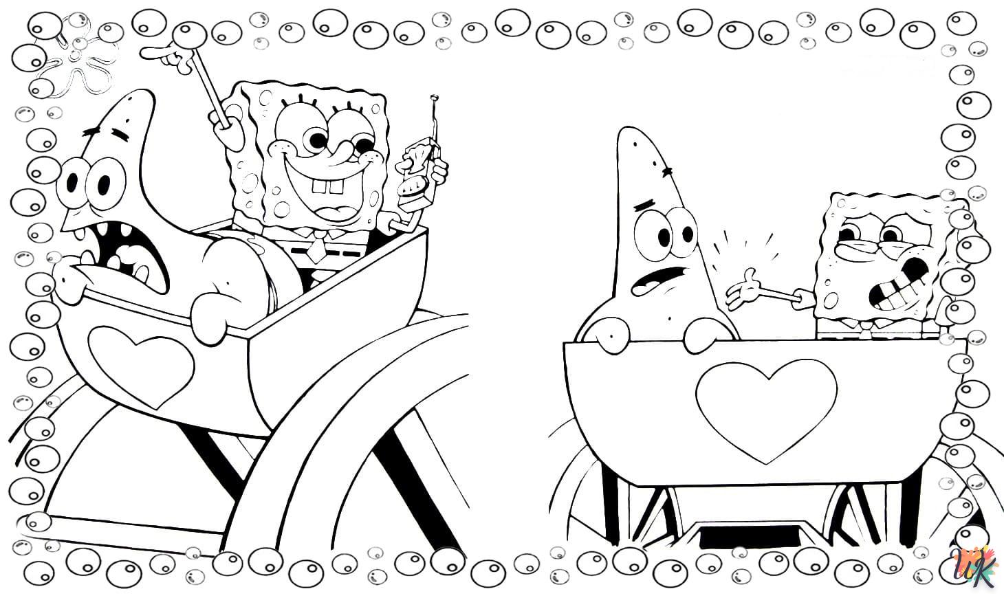 coloriage Spongebob  à imprimer pour enfant de 4 ans