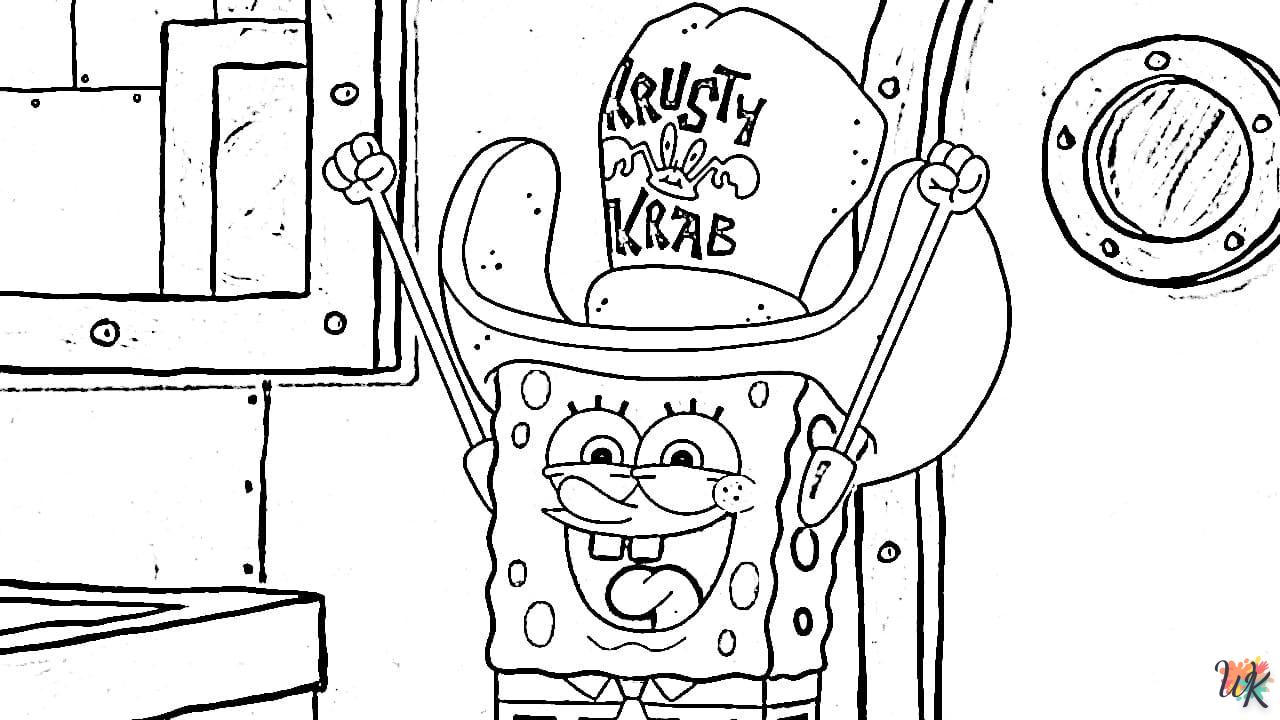 coloriage Spongebob  pour enfant de 3 ans