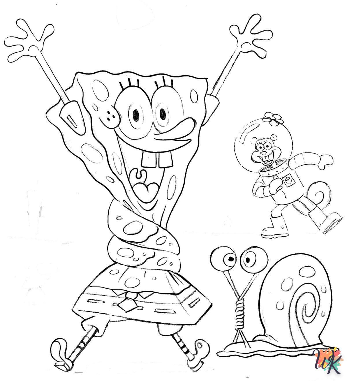 coloriage Spongebob  à numéro adulte en ligne gratuit