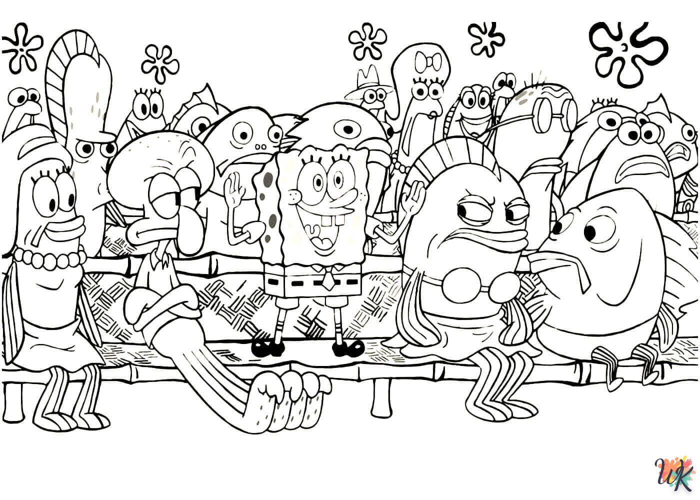 coloriage Spongebob  licorne en ligne gratuit à imprimer