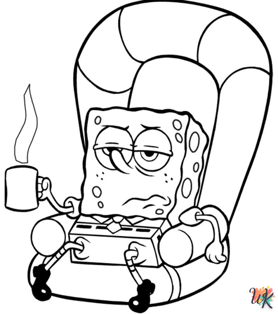 coloriage Spongebob  enfant 8 ans a imprimer