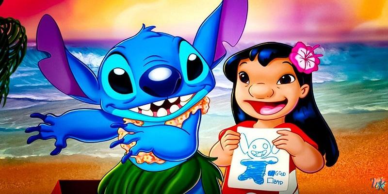 Coloriage Stitch part à l’aventure avec Stitch et Lilo