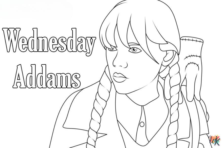 coloriage Wednesday Addams  pour enfant gratuit