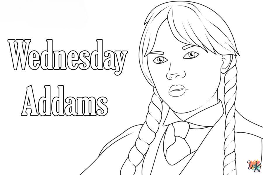 coloriage Wednesday Addams  pour enfants a imprimer