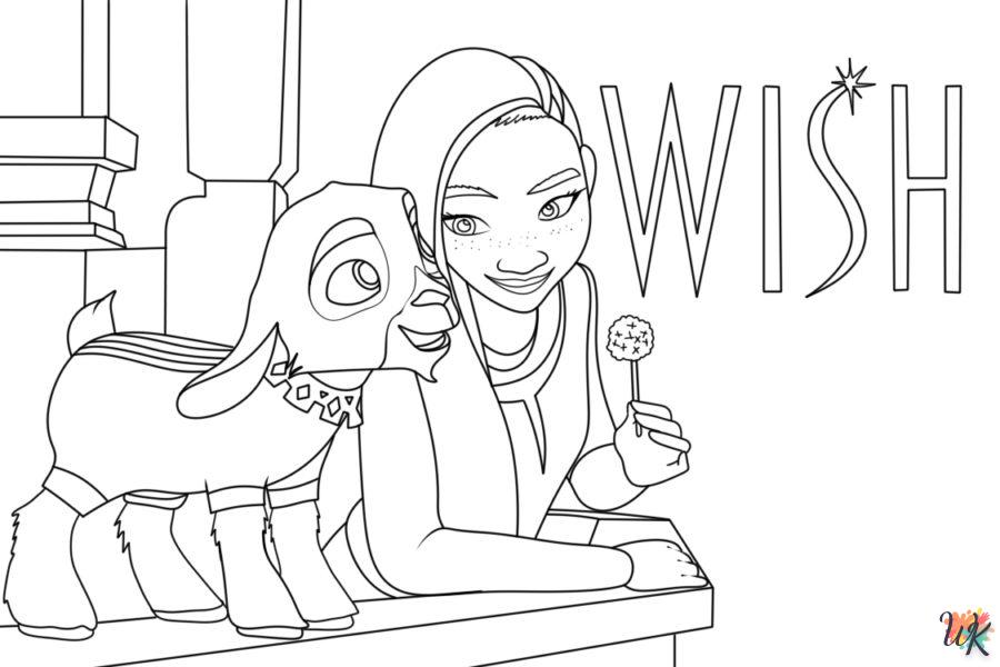 coloriage Disney's Wish  enfant 8 ans a imprimer