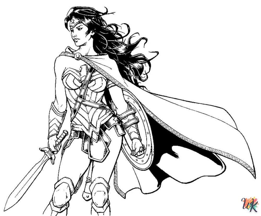 coloriage Wonder Woman  à imprimer pour enfant de 4 ans