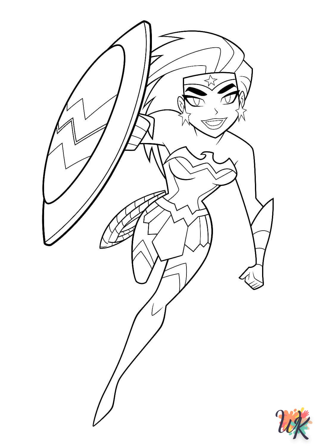 coloriage Wonder Woman  à imprimer kawaii