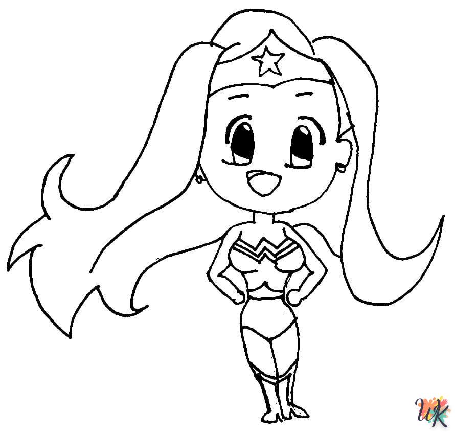 coloriage Wonder Woman  automne en ligne gratuit à imprimer