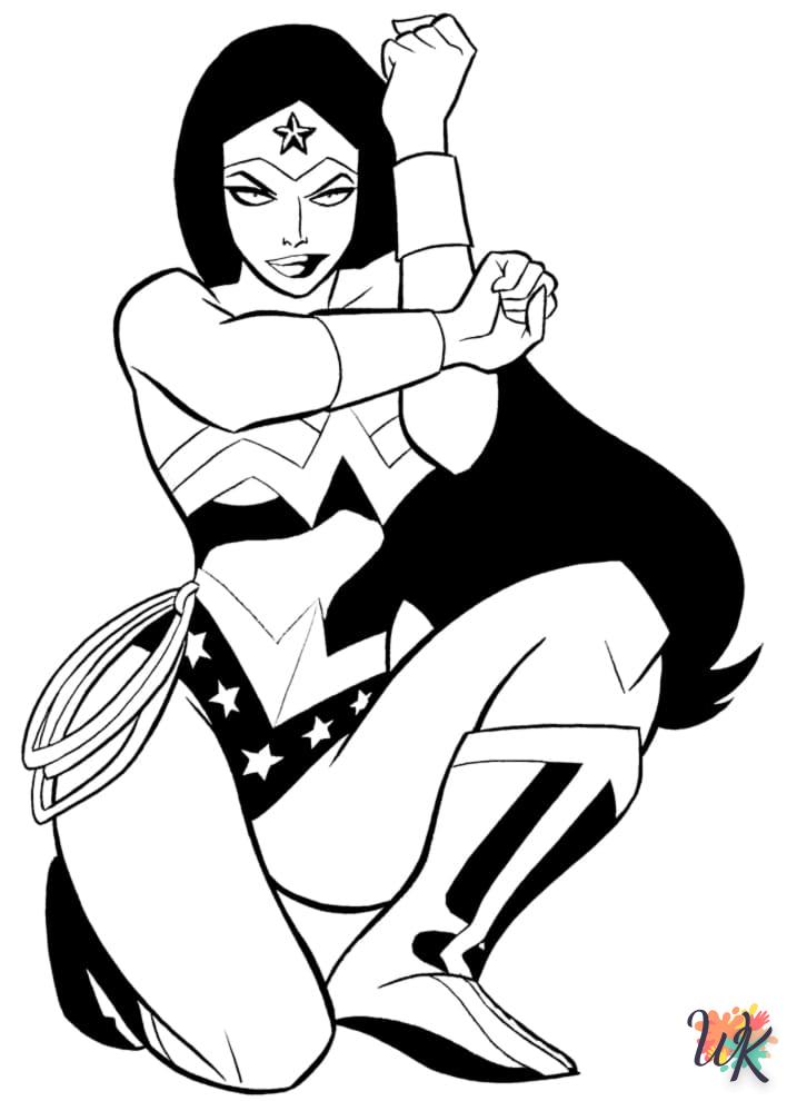 coloriage Wonder Woman  et decoupage a imprimer gratuit