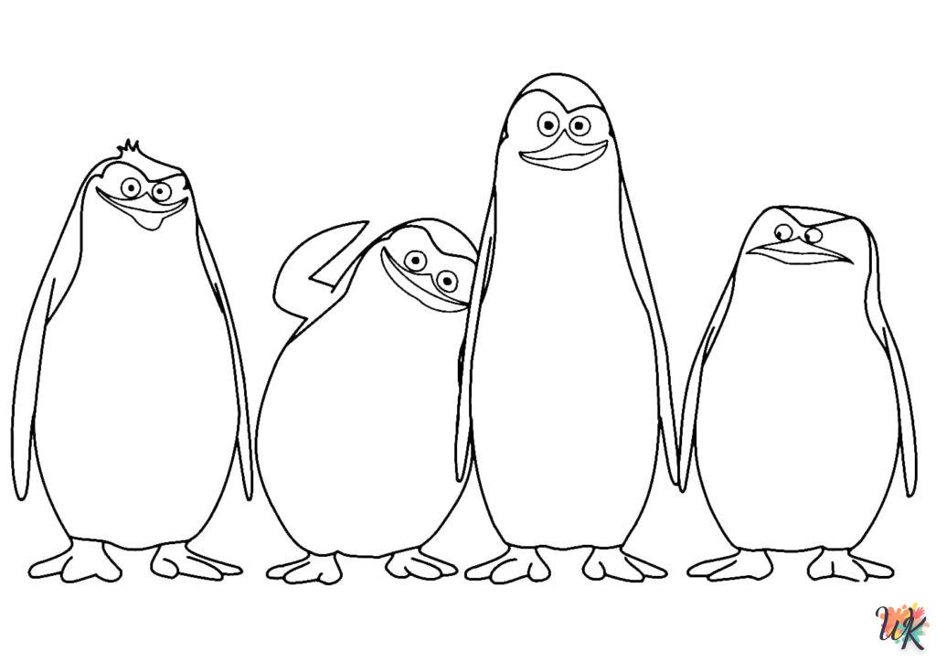 coloriage Pingouins de Madagascar  enfant à imprimer gratuit