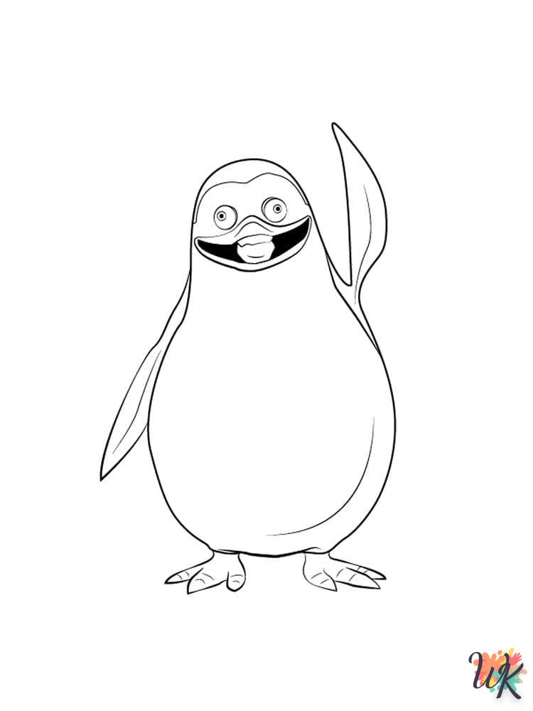 coloriage Pingouins de Madagascar  à numéro adulte en ligne gratuit