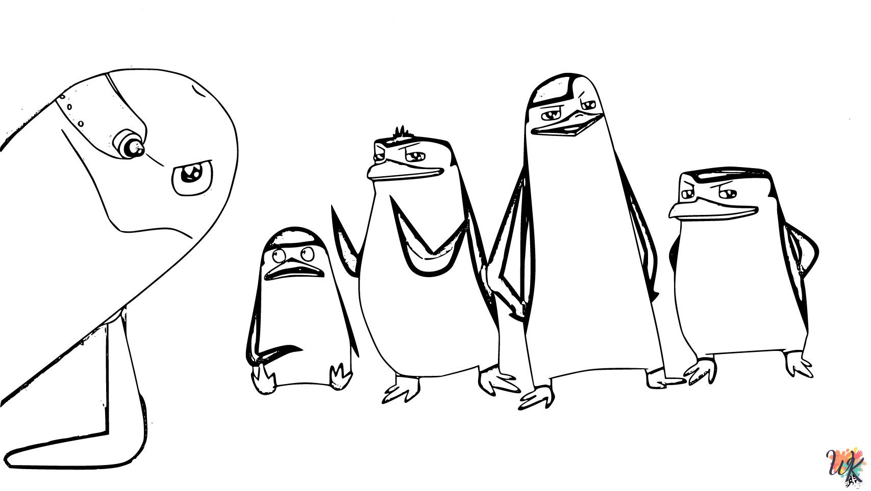 coloriage Pingouins de Madagascar  gratuit