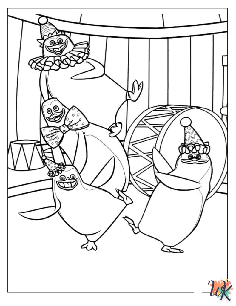 coloriage Pingouins de Madagascar  à imprimer pour enfant de 8 ans