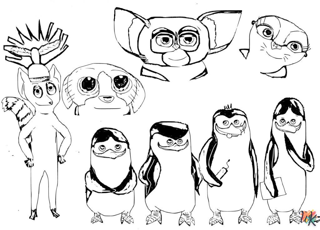 coloriage Pingouins de Madagascar  et découpage à imprimer