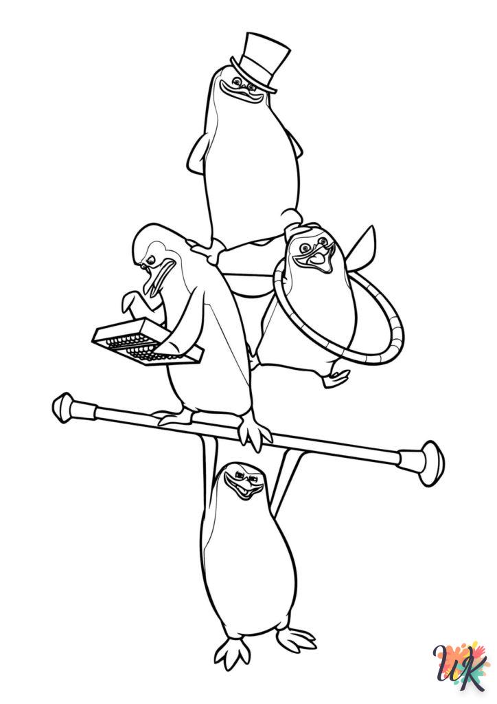 coloriage Pingouins de Madagascar  à imprimer gratuitement