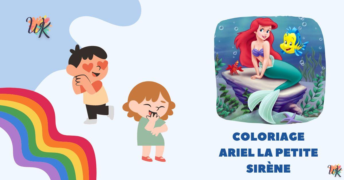 Coloriage Ariel la Petite Sirène à imprimer gratuitement