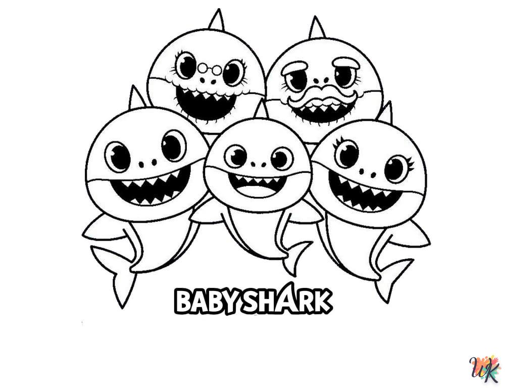 coloriage Baby Shark  a imprimer pour enfant de 4 ans