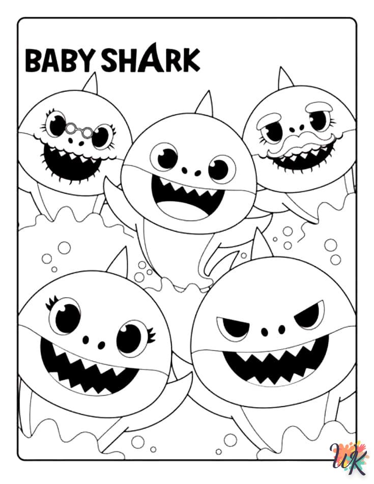 coloriage Baby Shark  à imprimer pour enfant de 9 ans