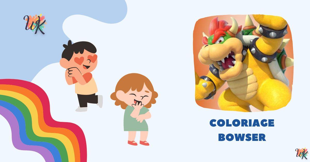 Coloriage Bowser dans Mario est gratuit à imprimer