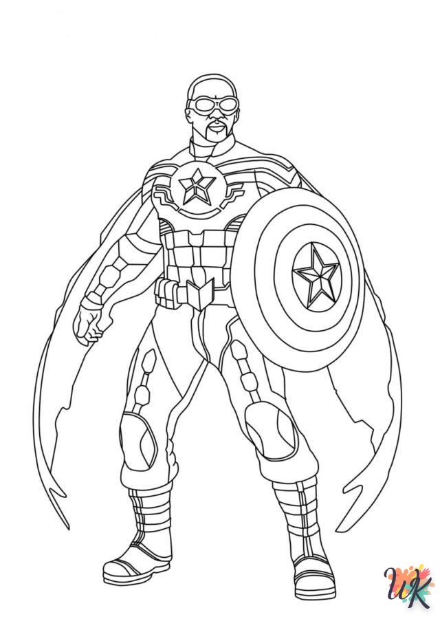 coloriage Captain America  enfant 5 ans à imprimer