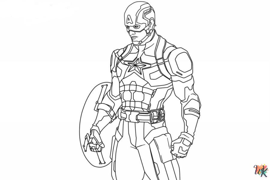 coloriage Captain America  à imprimer pour enfant de 3 ans